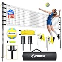 Outdoor Volleyball Net for Backyard, 32FT Anti-Sag Net with Steel Poles