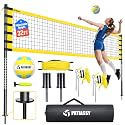 Outdoor Volleyball Net for Backyard, 32FT Anti-Sag Net with Steel Poles
