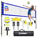 Outdoor Volleyball Net for Backyard, 32FT Anti-Sag Net with Steel Poles
