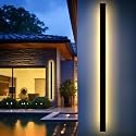 Outdoor Wall Light LED Long Wall Sconce 59.05in*1 Ip65 Waterproof Black Modern Outdoor Lights 3000k 45W Metal Exterior Light Fixture for Porch Light Patio Door Yard Garden Villa Living Room