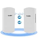 Outdoor Wireless Bridge, KuWFi 5.8G 3KM Transmission WiFi Point to Point Wireless Ethernet Bridge Router, with 3 RJ45 LAN Ports, Pre-Program, 48V PoE, 2-Packs