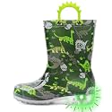 Outee Toddler Kids Adorable Lightwight Waterproof Rain Boots Light Up by Steps