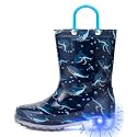 Outee Toddler Kids Adorable Lightwight Waterproof Rain Boots Light Up by Steps