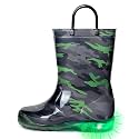 Outee Toddler Kids Adorable Lightwight Waterproof Rain Boots Light Up by Steps