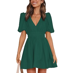 Outfeel Women 2026 Summer Mini Dress Puff