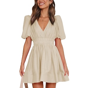 Outfeel Women 2026 Summer Mini Dress Puff