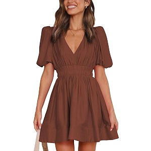 Outfeel Women 2026 Summer Mini Dress Puff