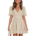 Outfeel Women 2026 Summer Mini Dress Puff