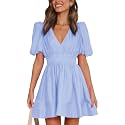 Outfeel Women 2026 Summer Mini Dress Puff
