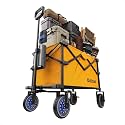 Outisan e-Wagon Lite Electric Wagon Cart, 165 lbs Heavy-Duty Collapsible Utility Wagon with Up to 300L Storage, Dual-Motor Assist, Auto Brake, All-Terrain Wheels for Camping, Garden, Golden Sunshine