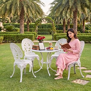 outliving aluminium patio seating chair single outdoor chair for balcony home white 4 chairs 1 table