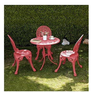 outliving aluminium patio seating chair single outdoor chair for balcony home red 3 chairs 1 table