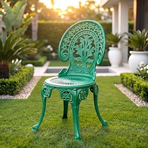 outliving aluminium patio seating chair single outdoor chair for balcony home green