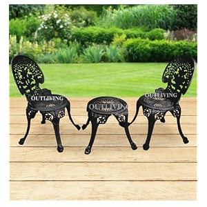 outliving aluminium patio seating chair single outdoor chair for balcony home black 2 chairs 1 stool