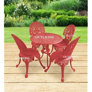 outliving aluminium patio seating chair single outdoor chair for balcony home red 4 chairs 1 table
