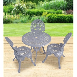 outliving aluminium patio seating chair single outdoor chair for balcony home grey 3 chairs 1 table