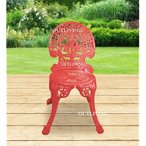 outliving aluminium patio seating chair single outdoor chair for balcony home red single chair