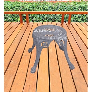 outliving aluminium patio seating chair single outdoor chair for balcony home grey stool