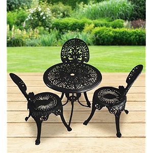 outliving aluminium patio seating chair single outdoor chair for balcony home black 3 chairs 1 table