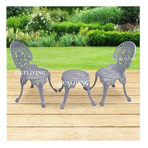 outliving aluminium patio seating chair single outdoor chair for balcony home grey 2 chairs 1 stool