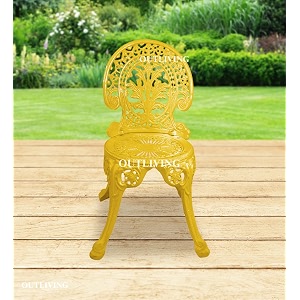 outliving aluminium patio seating chair single outdoor chair for balcony home yellow single chair