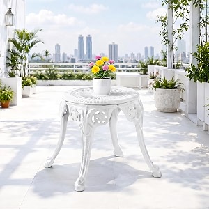 outliving aluminium patio seating chair single outdoor chair for balcony home white stool