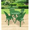 OUTLIVING Aluminium Patio Seating Chair Single Outdoor Chair for Balcony Home (Green, 4 Chairs 1 Table)