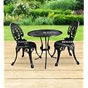 OUTLIVING Aluminium Patio Seating Chair Single Outdoor Chair for Balcony Home (Black, 2 Chairs 1 Table)