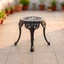 OUTLIVING Aluminium Patio Single Outdoor Stool for Balcony Home (Black, Stool)