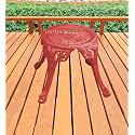 OUTLIVING Aluminium Patio Single Outdoor Stool for Balcony Home (Red, Stool)