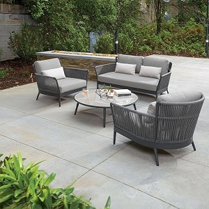 outliving outdoor sofa set  patio furniture balcony sofa sets  garden sofa set with cushion and center table 4 seater grey