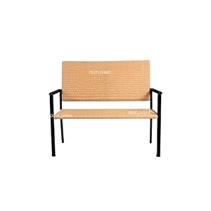 outliving rattan amp wicker 2 seater garden bench for indoor amp outdoor park  patio  living room  terrace  balcony - light brown