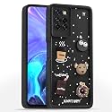 Outlouders Back Cover for Infinix Note 10 Pro 5G | 3D Cartoon Bear Cute Fun Silicone Full Body Protection Bumper Case (Black)