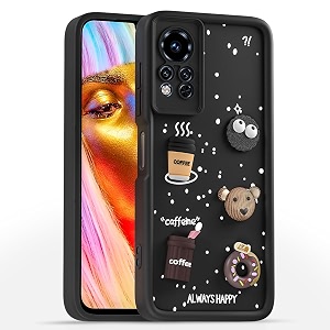 outlouders back cover for infinix note 12i  3d cartoon bear cute fun silicone full body protection bumper case black