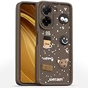 Outlouders Back Cover for Redmi A7 | 3D Cartoon Bear Cute Fun Silicone Full Body Protection Bumper Case (Brown)