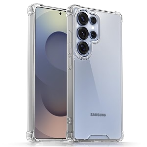 outlouders back cover for samsung galaxy s25 ultra 5g clear transparent pc  tpu bumper case with raised edges for shockproof protection transparent