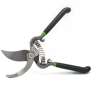 outo bypass pruning 1034 shears with heavy duty carbon steel cutter sharp blade grip handle safety lock trimmer plant clipper tool gardening scissors for home garden lawn backyard-black