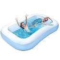 OUTO 5.5 Feet Rectangular Inflatable Pool Full-Sized Swimming Bathtub for Kids Outdoor, Garden, Summer Party (Blue, Pump Not Included)