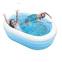 OUTO 5.5 Feet Anda/Oval Inflatable Swimming Pool Bathtub Soft Material Spa Bath Tubs for Kids Toddlers Indoor Outdoor Use (Blue, Pump Not Included)