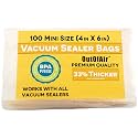 OutOfAir 100 Vacuum Sealer Bags: 4" x 6" Pre Cut Bags - Works with FoodSaver &amp; Other Machines - 33% Thicker BPA Free, 4 Mil Commercial Grade, 4 x 6 inches