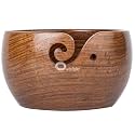 Outright Wooden Yarn Bowl for Crocheting and Knitting, XL 7 x 4 Inch