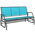 Outsunny 3-Person Patio Glider Bench Outside 3 Seats Blue