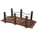 Outsunny 5 ft Wooden Garden Bridge Arc Footbridge Carbonized