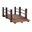 Outsunny Fir Wood Garden Bridge Arc Walkway 60" x 26.5" x 19" Stained Wood