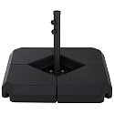 Outsunny Offset Umbrella Base Stand Weight Holder with Cross Base Black