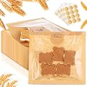 Outus 100 Pcs Cookie Packaging Bags with Seal, 6 x 6 Inch, Brown