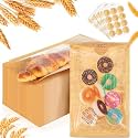 Outus 100 Pcs Cookie Packaging Bags with Seal, 6 x 10 Inch, Brown