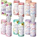 Outus 12 Pack Cylinder Car Tissue Holder, Floral Bible Verse