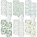 Outus 12 Pcs Eucalyptus Leaves Car Tissues Cylinder Holder with 3 Ply Facial Tissue Bulk Round Tissue Holder Travel Tissues Boxes Container for Car Cup Wedding Birthday Party