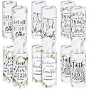 Outus 12 Pcs Greenery Christian Car Tissues Cylinder Holder with 3 Ply Facial Tissue Bulk Eucalyptus Leaves Religious Tissue Holder Travel Tissues Boxes Container for Home Wedding Party Supplies
